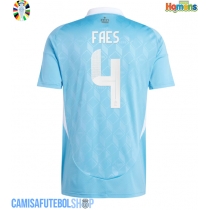 Camisa de time de futebol Bélgica Wout Faes #4 Replicas 2º Equipamento Europeu 2024 Manga Curta